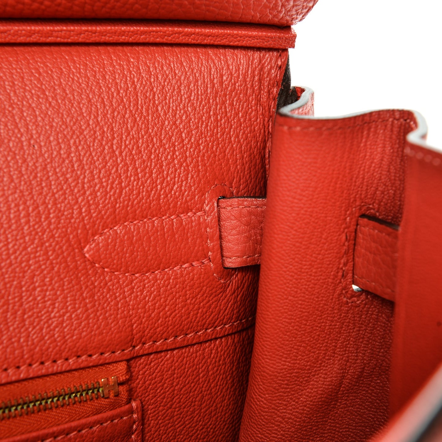 Taurillon Clemence Birkin 35 Rouge Pivoine