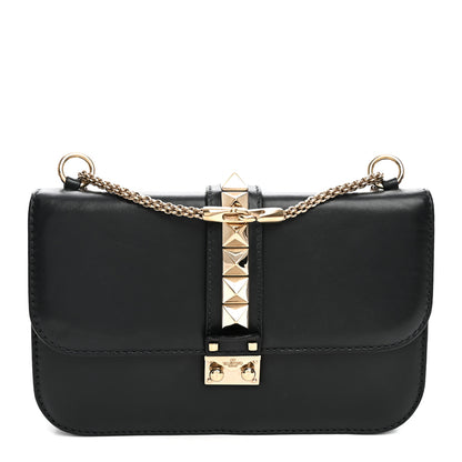 Valentino Garavani Vitello Medium Glam Lock Rockstud Flap Black 1 of 11