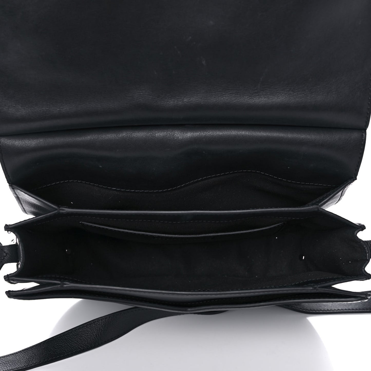 Calfskin Mini Infinity Saddle Bag Black
