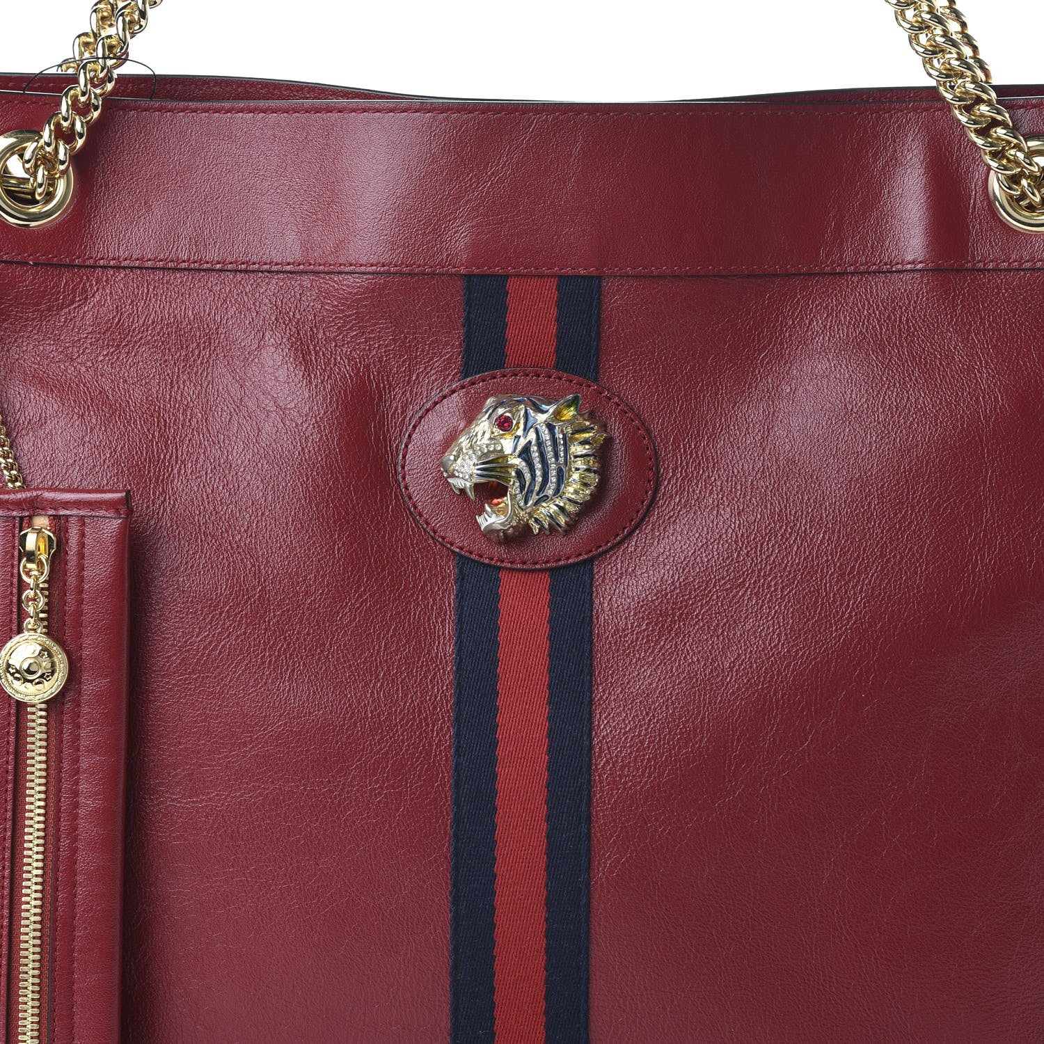 Gucci Calfskin Large Rajah Chain Tote Romantic Cherry 10 of 10