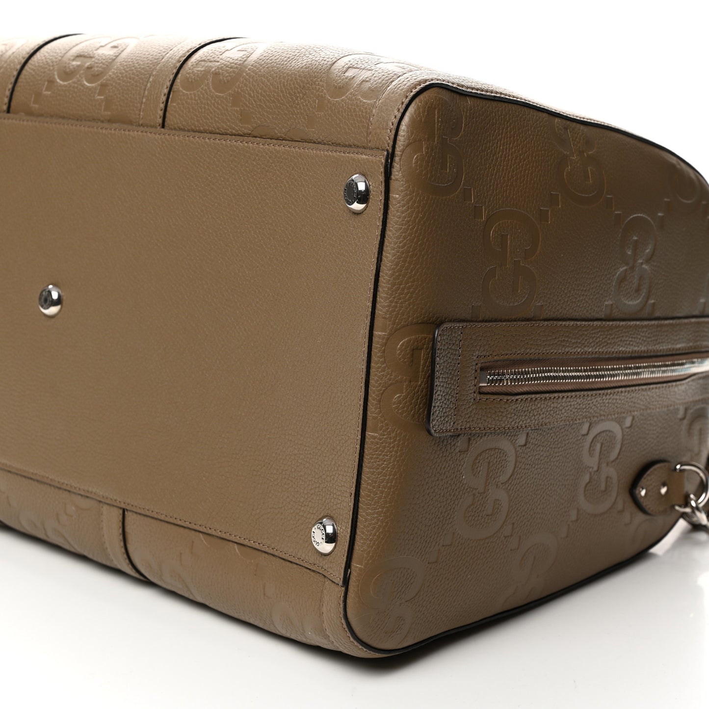 Piuma Calfskin Jumbo GG Embossed Large Duffle Bag Good Taupe