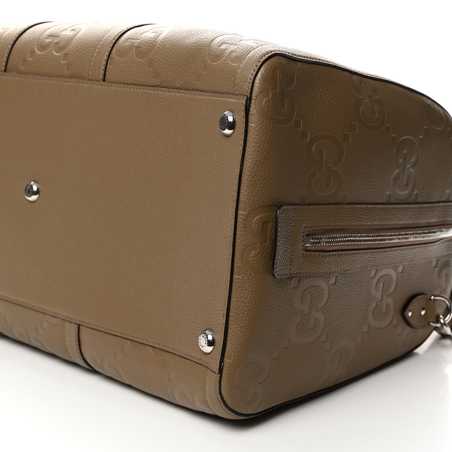 Gucci Piuma Calfskin Jumbo GG Embossed Large Duffle Bag Good Taupe 10 of 10