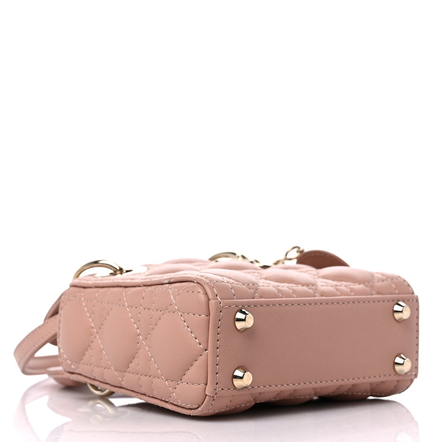 Lambskin Cannage Micro Lady Dior Rose Des Vents