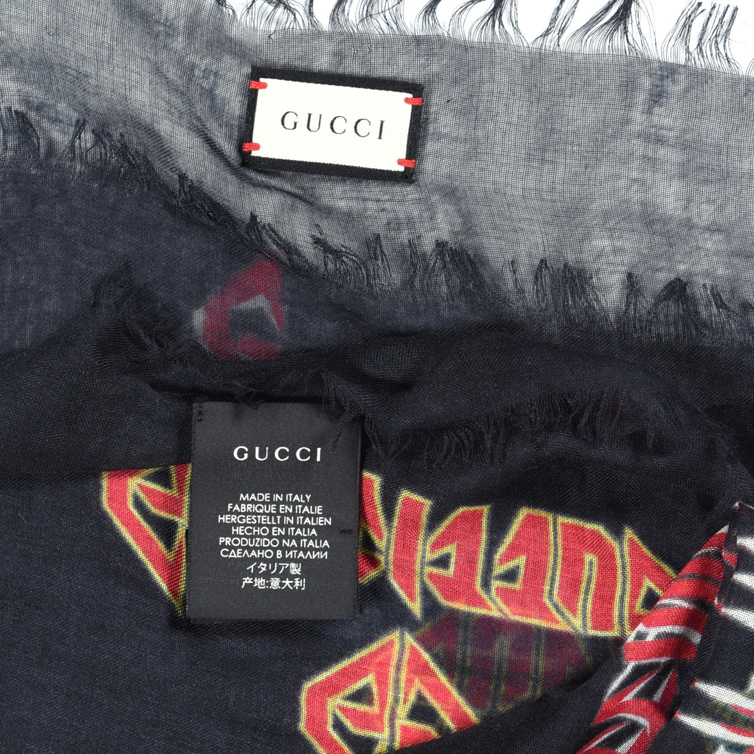 Gucci Modal Silk Loved Scarf Black 4 of 4