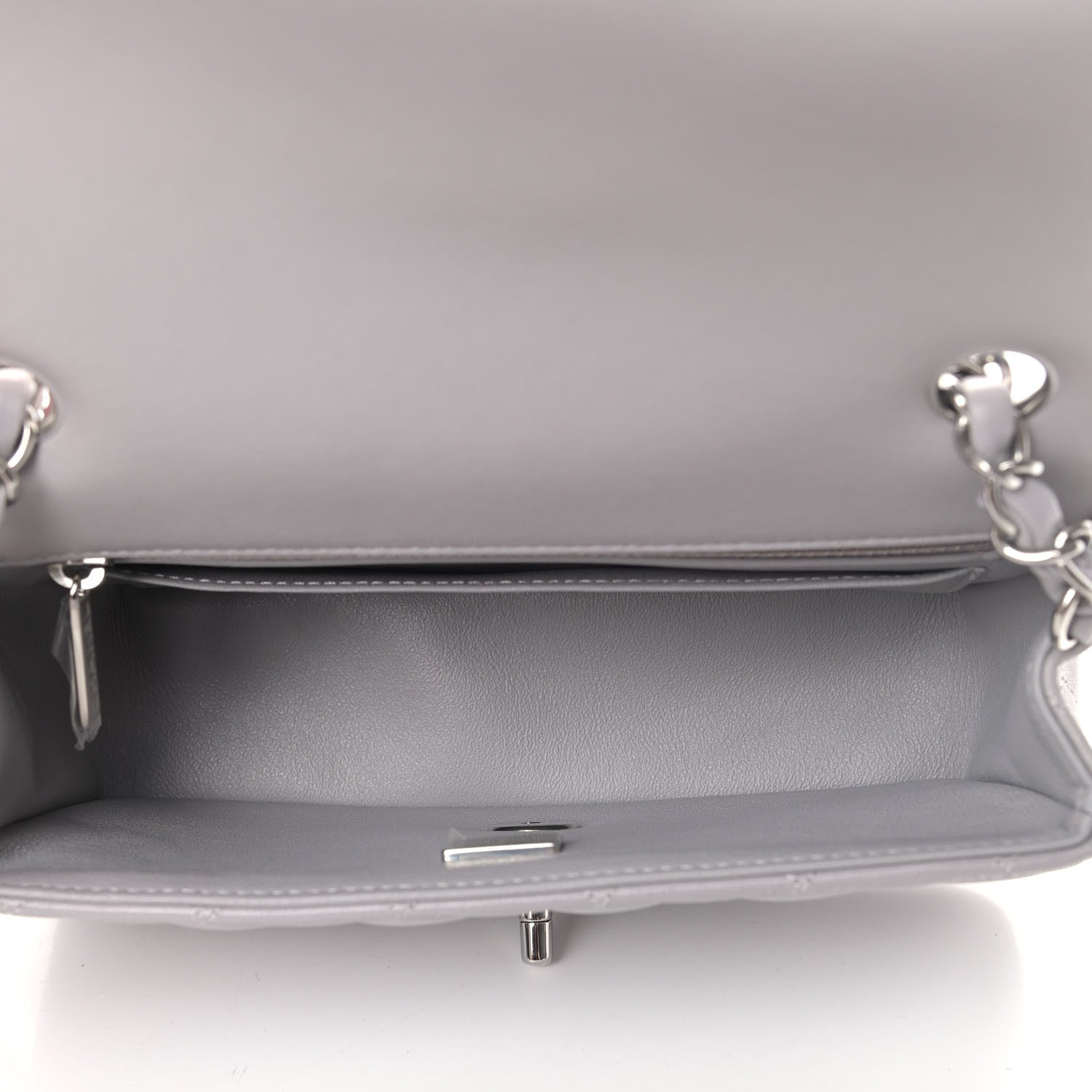 Chanel Lambskin Quilted Mini Rectangular Flap Grey 4 of 4