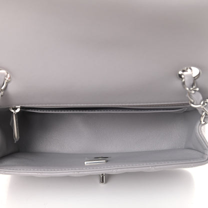 Chanel Lambskin Quilted Mini Rectangular Flap Grey 4 of 4