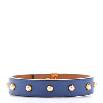 Hermes Swift Mini Dog Clous Ronds Bracelet T3 Bleu Brighton 3 of 7