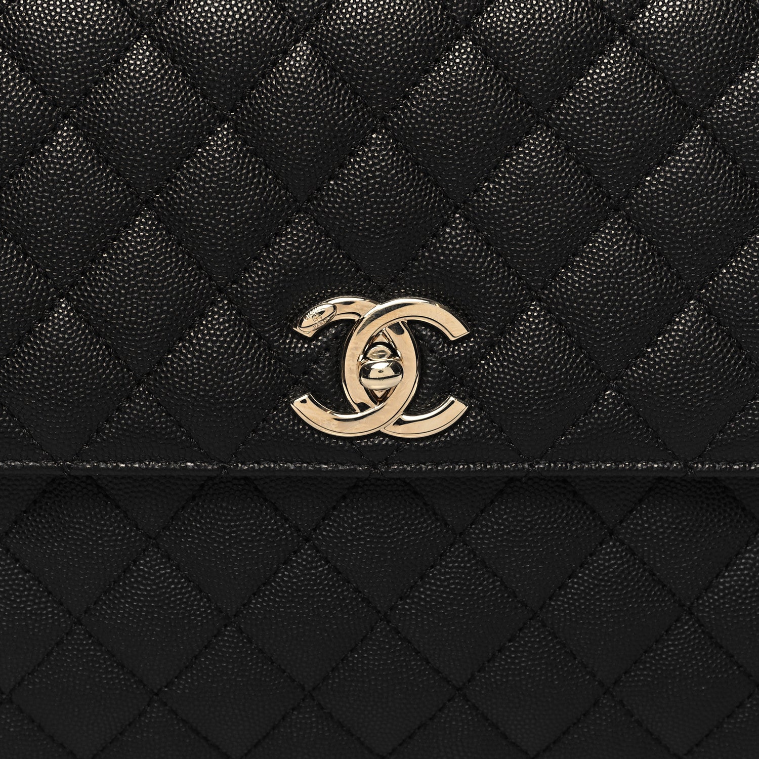 Chanel Caviar Lizard Quilted Medium Coco Handle Flap Black 8 of 10