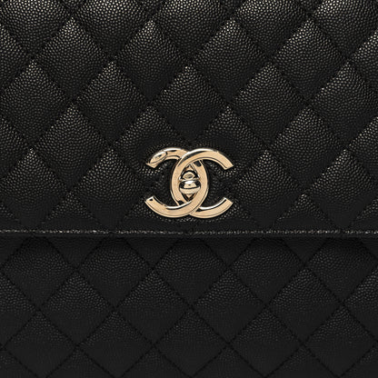 Chanel Caviar Lizard Quilted Medium Coco Handle Flap Black 8 of 10
