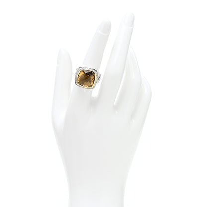 David Yurman Sterling Silver 18K Yellow Gold Diamond Champagne Citrine 14mm Albion Ring 52 6 2 of 4
