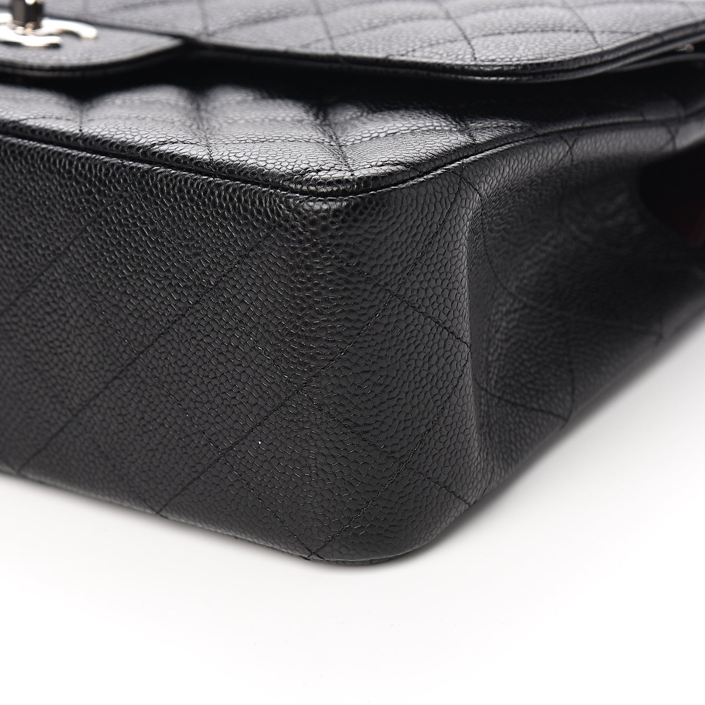 Caviar Quilted Jumbo Double Flap Black