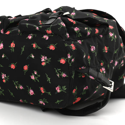 Prada Tessuto Nylon Saffiano Stampata Backpack Black Dis Rose 10 of 10