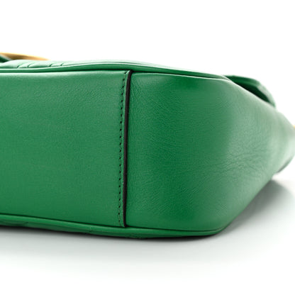 Gucci Calfskin Matelasse Medium GG Marmont Shoulder Bag Emerald Green 10 of 10