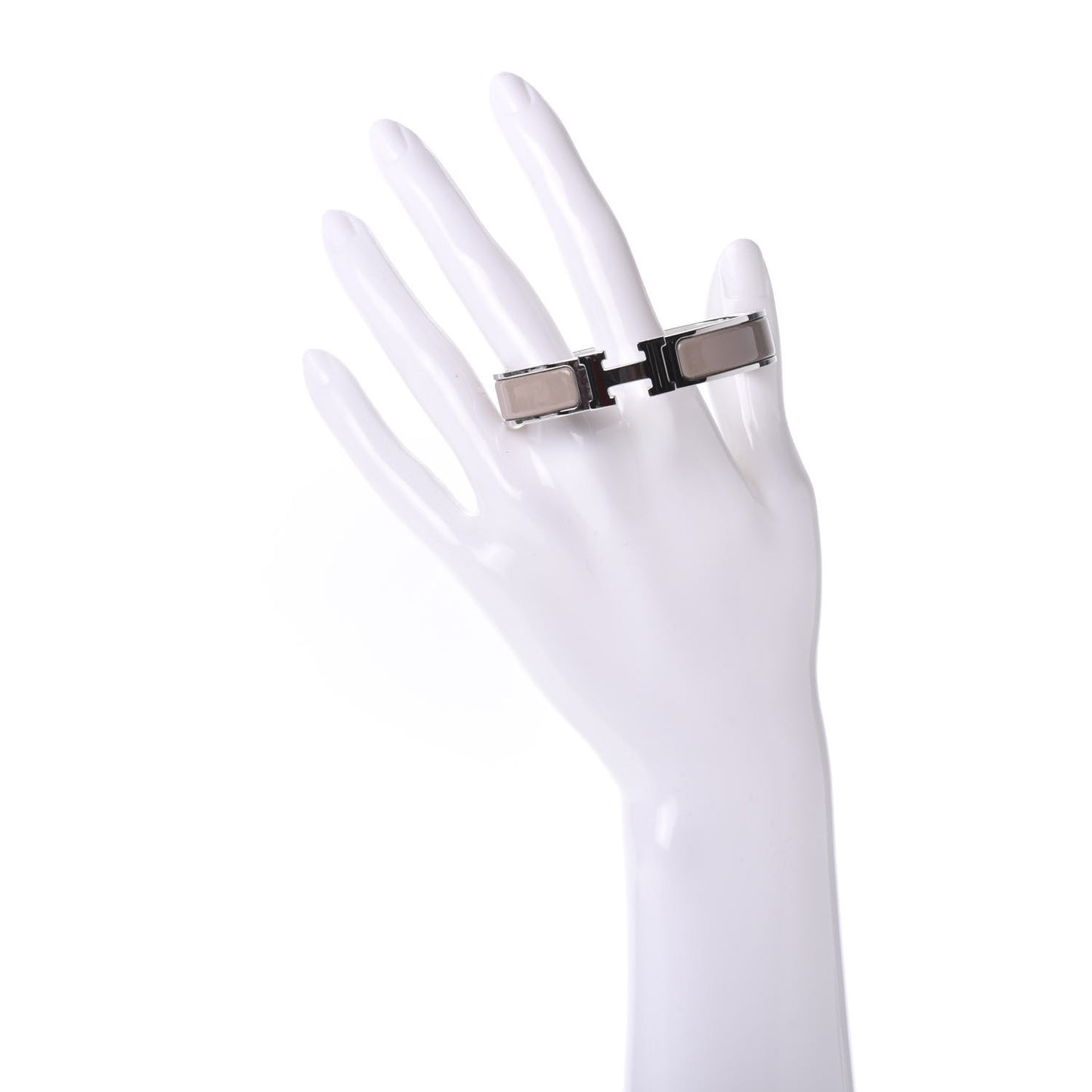 Enamel Narrow Clic Clac H Bracelet PM Marron Glace