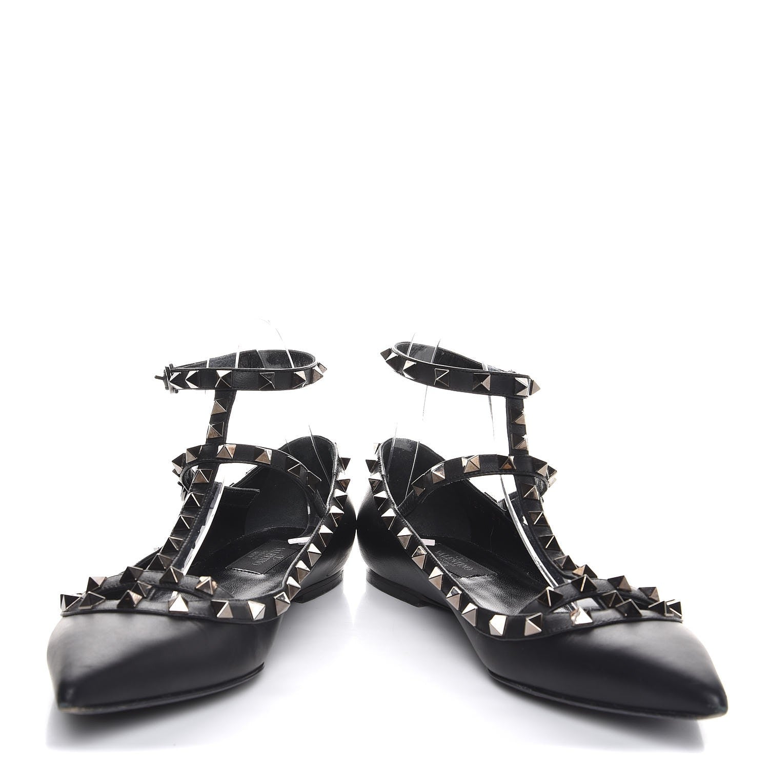 Valentino Garavani Nappa Rockstud Cage Ballerina Flats 38 Black 5 of 10