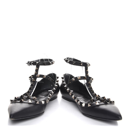 Valentino Garavani Nappa Rockstud Cage Ballerina Flats 38 Black 5 of 10