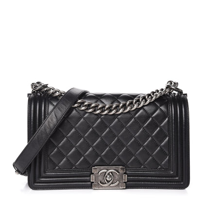 Chanel Lambskin Quilted Medium Boy Flap Black 1 of 17