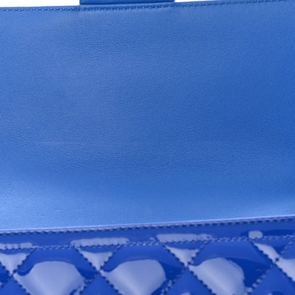 Chanel Patent Quilted Large Coco Shine Flap Blue 11 of 14