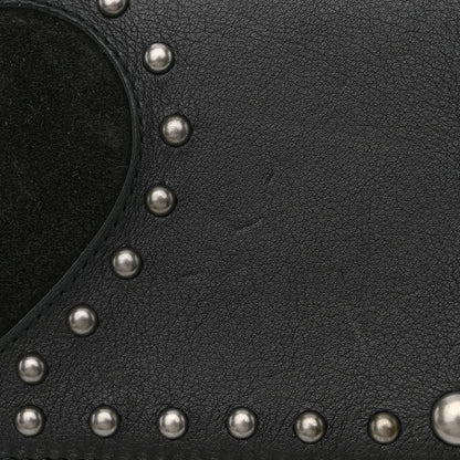 Saint Laurent Grained Calfskin Studded Medium Monogram Heart Sunset Black 14 of 14