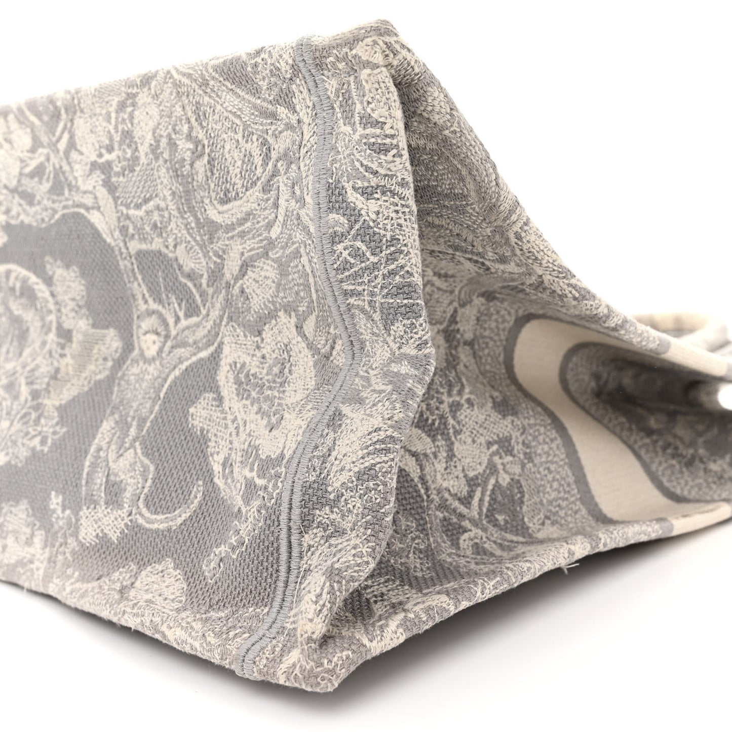 Canvas Embroidered Large Dioriviera Toile De Jouy Book Tote Gray