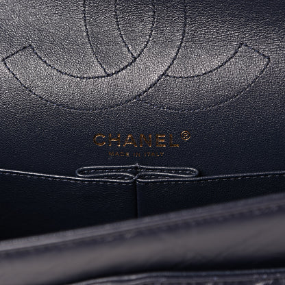 Chanel Aged Calfskin Chevron Quilted 2.55 Reissue 226 Flap Navy Blue 5 of 13