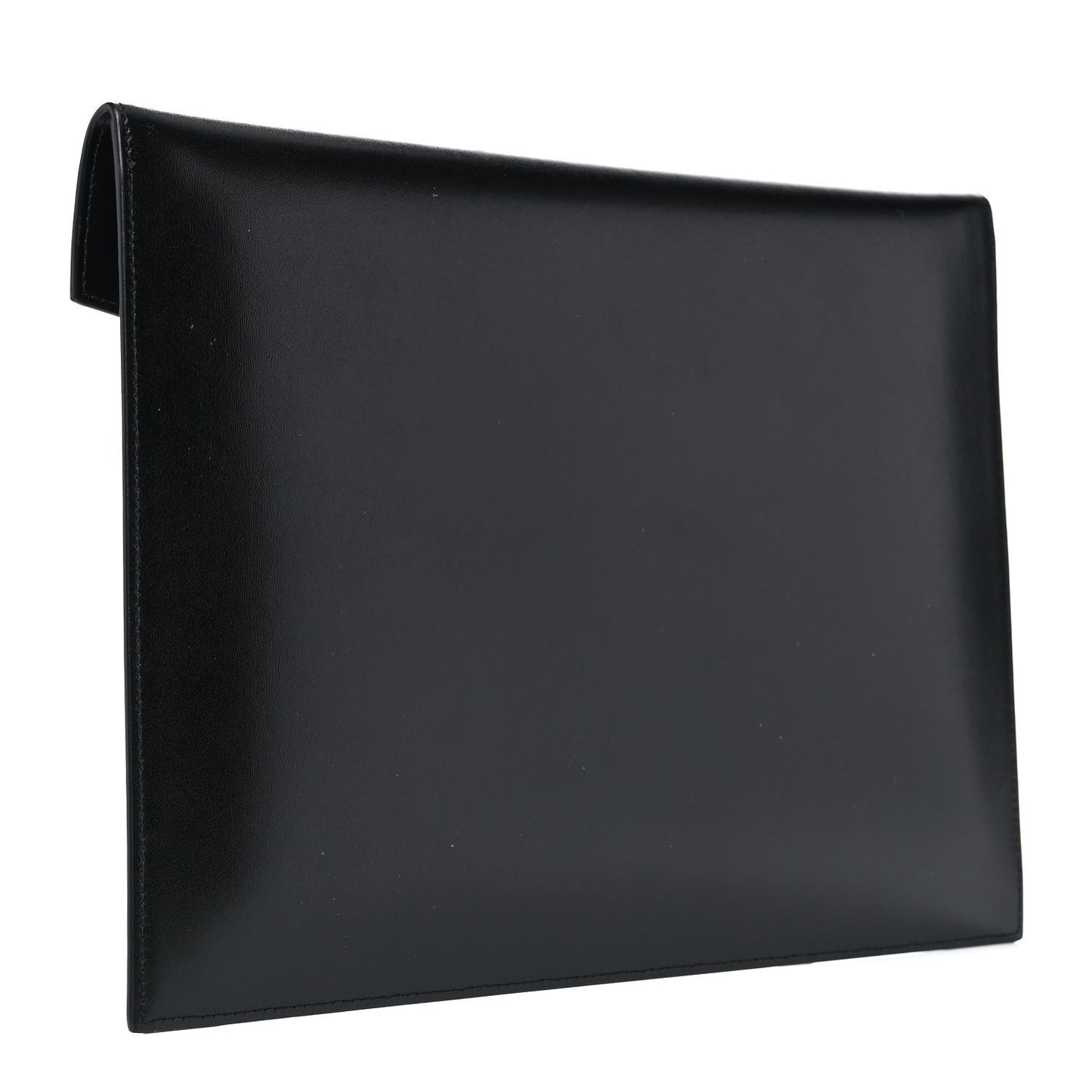 Smooth Shiny Calfskin Monogram Uptown Baby Pouch Black
