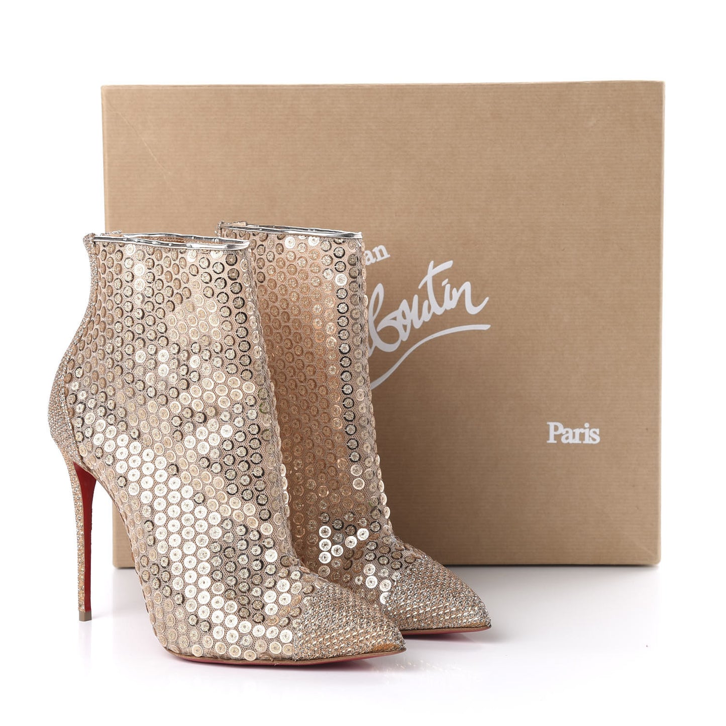 Glitter Diams Paillettes Gipsybootie 100 Ankle Boots 39 Nude