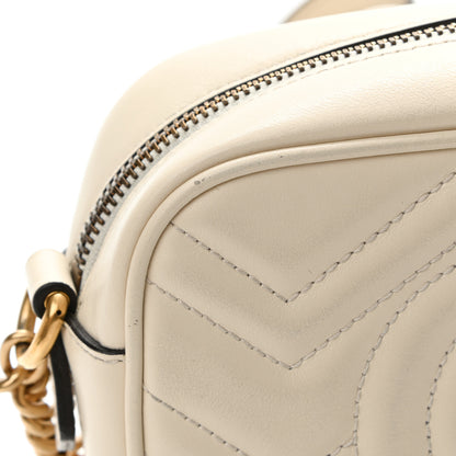Gucci Calfskin Matelasse Mini GG Marmont Chain Shoulder Bag White 19 of 19