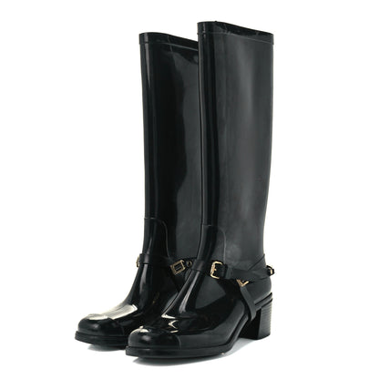Jimmy Choo PVC Rubber Cheshire Rain Boots 39 Black 2 of 10