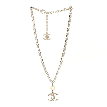 Chanel Crystal Pearl CC Short Necklace Gold 3 of 5