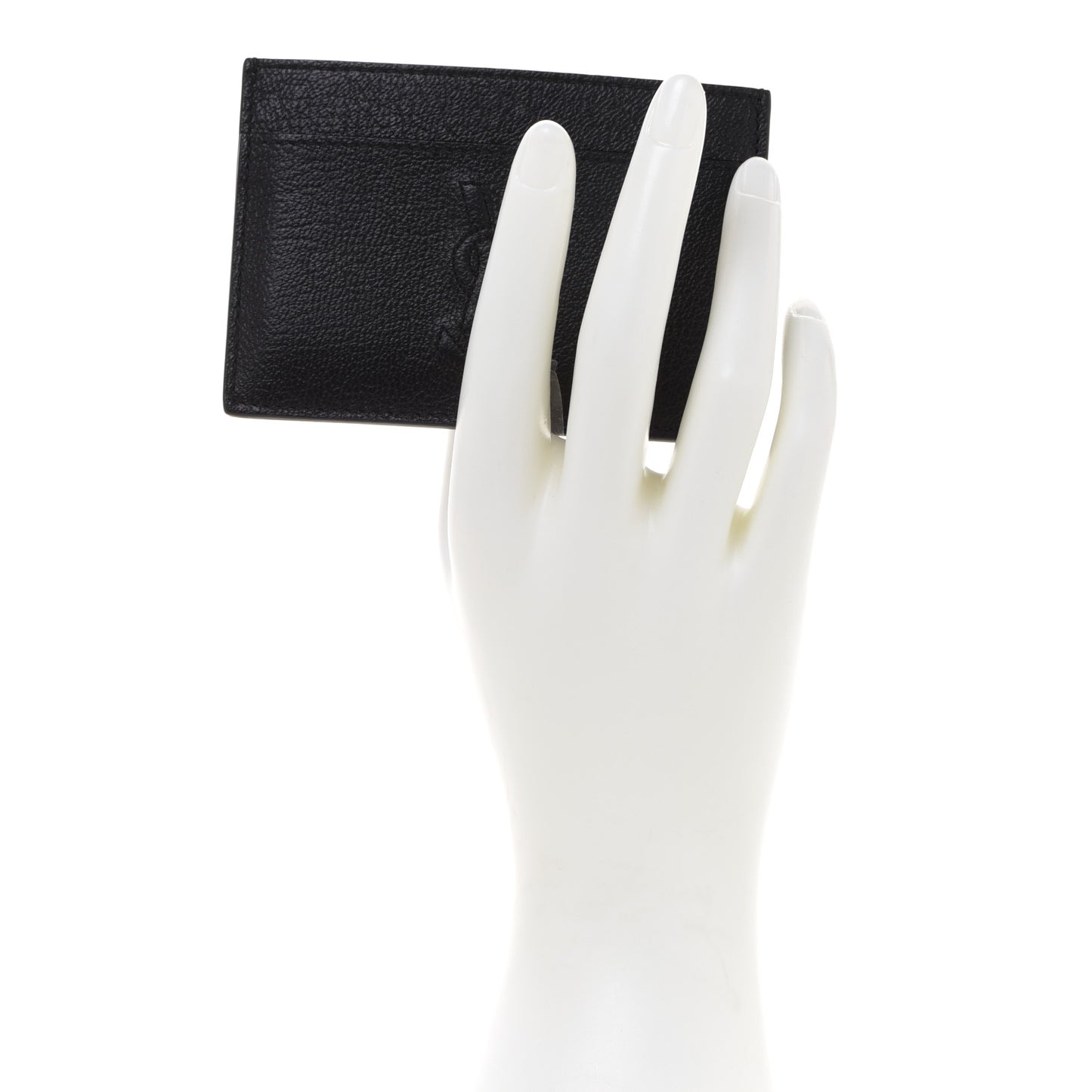 Textured Calfskin Belle De Jour Card Case Black