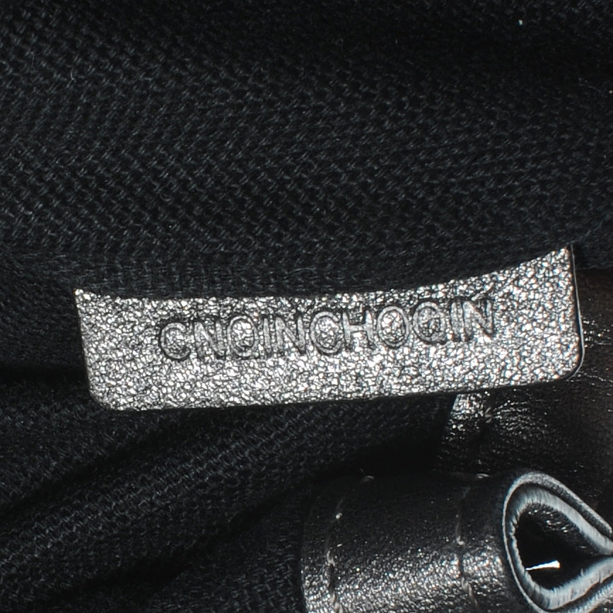 Leather Shimmer Check Tote