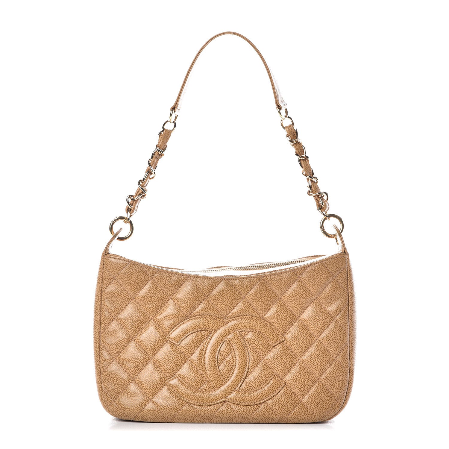 Chanel Caviar Quilted Hobo Beige 1 of 9