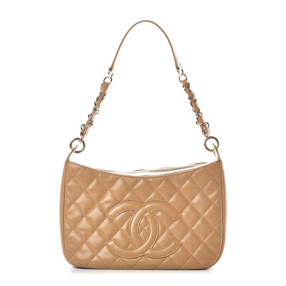 Chanel Caviar Quilted Hobo Beige 1 of 9