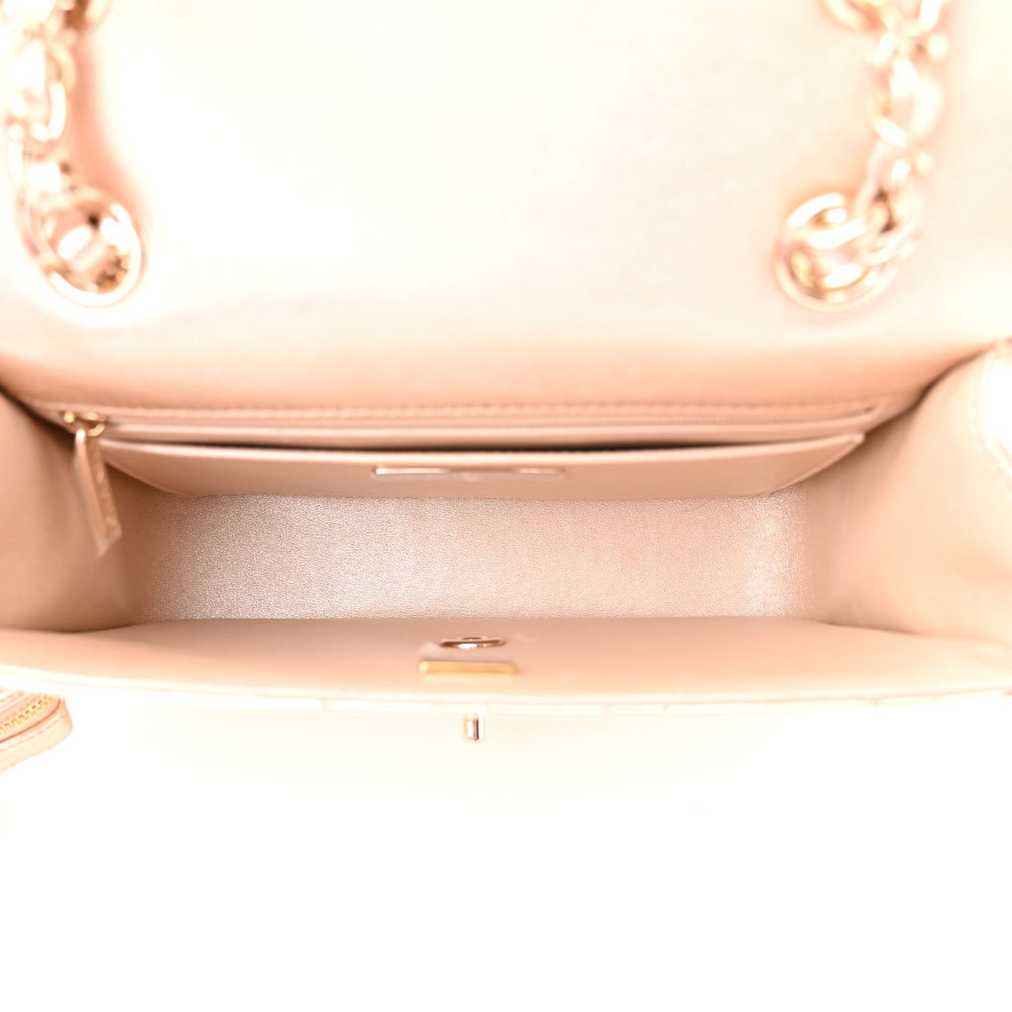 Mirror Calfskin Metallic Calfskin Quilted Hollywood Boulevard Backpack With Coin Purse Gold