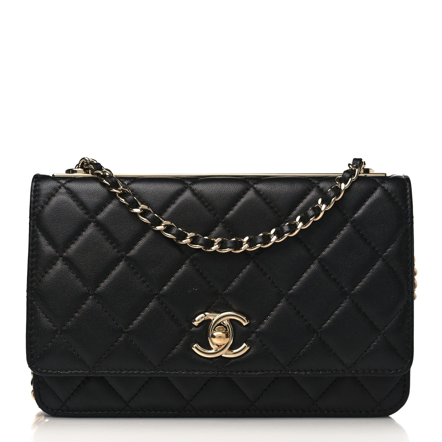 Chanel Lambskin Quilted Trendy CC Wallet On Chain WOC Black 1 of 11