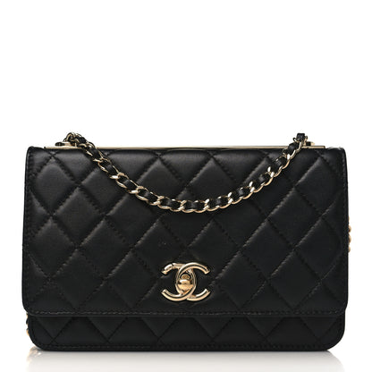 Chanel Lambskin Quilted Trendy CC Wallet On Chain WOC Black 1 of 11