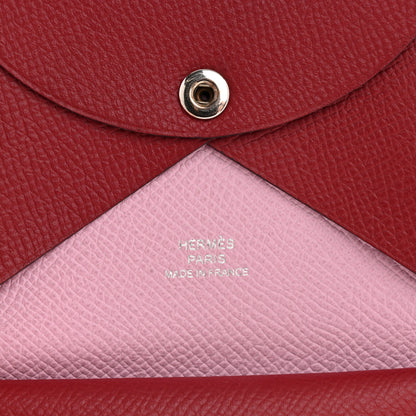 Hermes Epsom Verso Calvi Duo Card Case Rouge Grenat Mauve Sylvestre 6 of 8