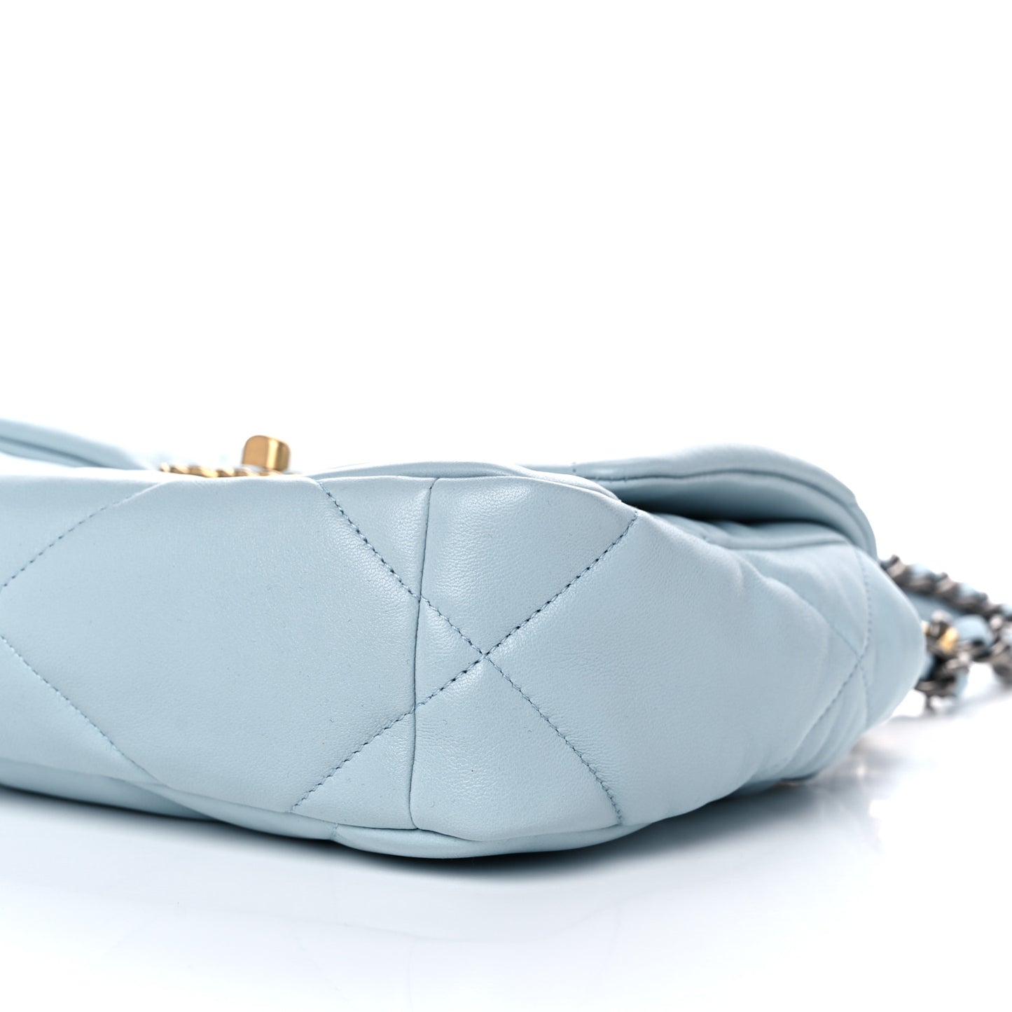Lambskin Quilted Medium Chanel 19 Flap Light Blue