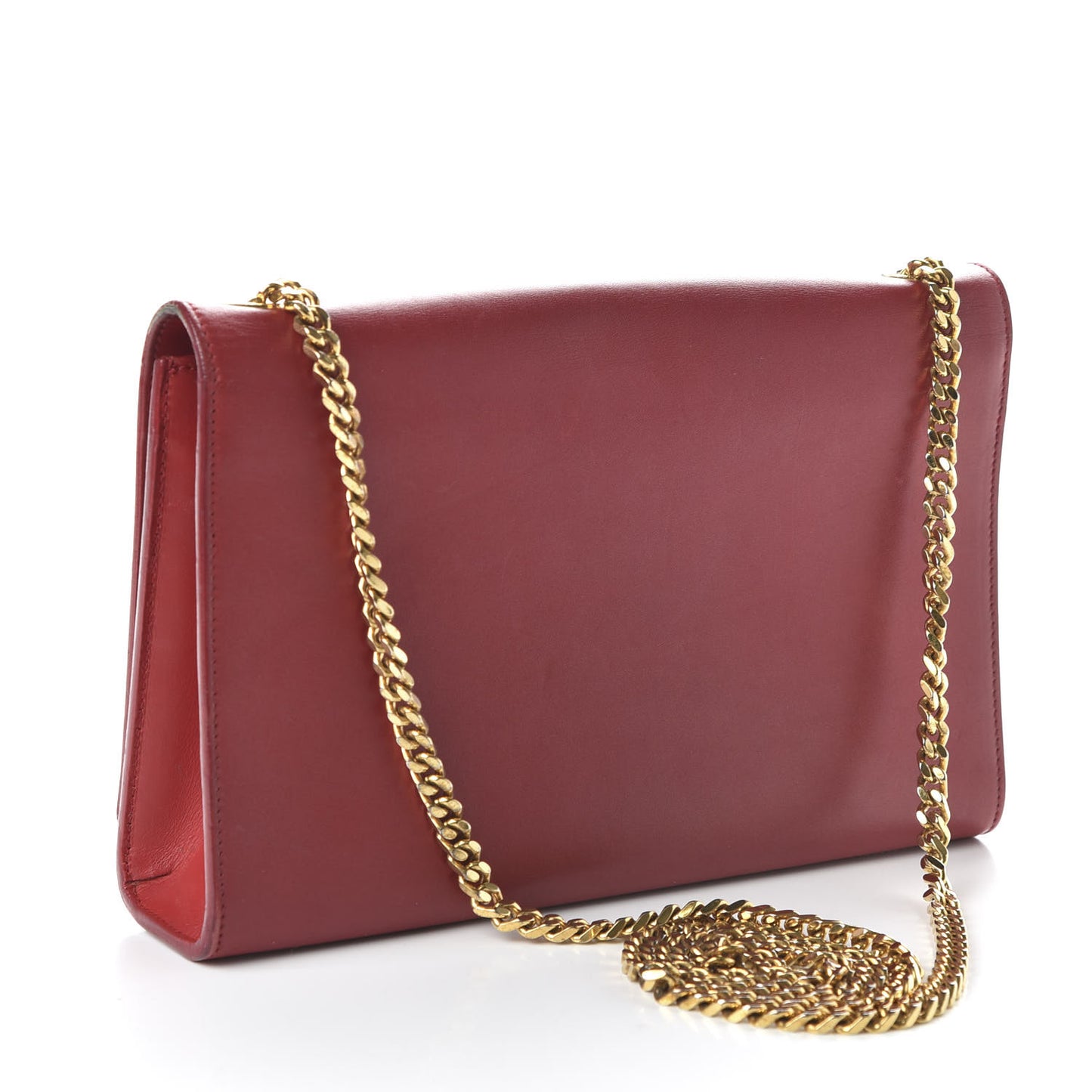 Smooth Calfskin Medium Classic Monogram Kate Tassel Satchel Lipstick Red