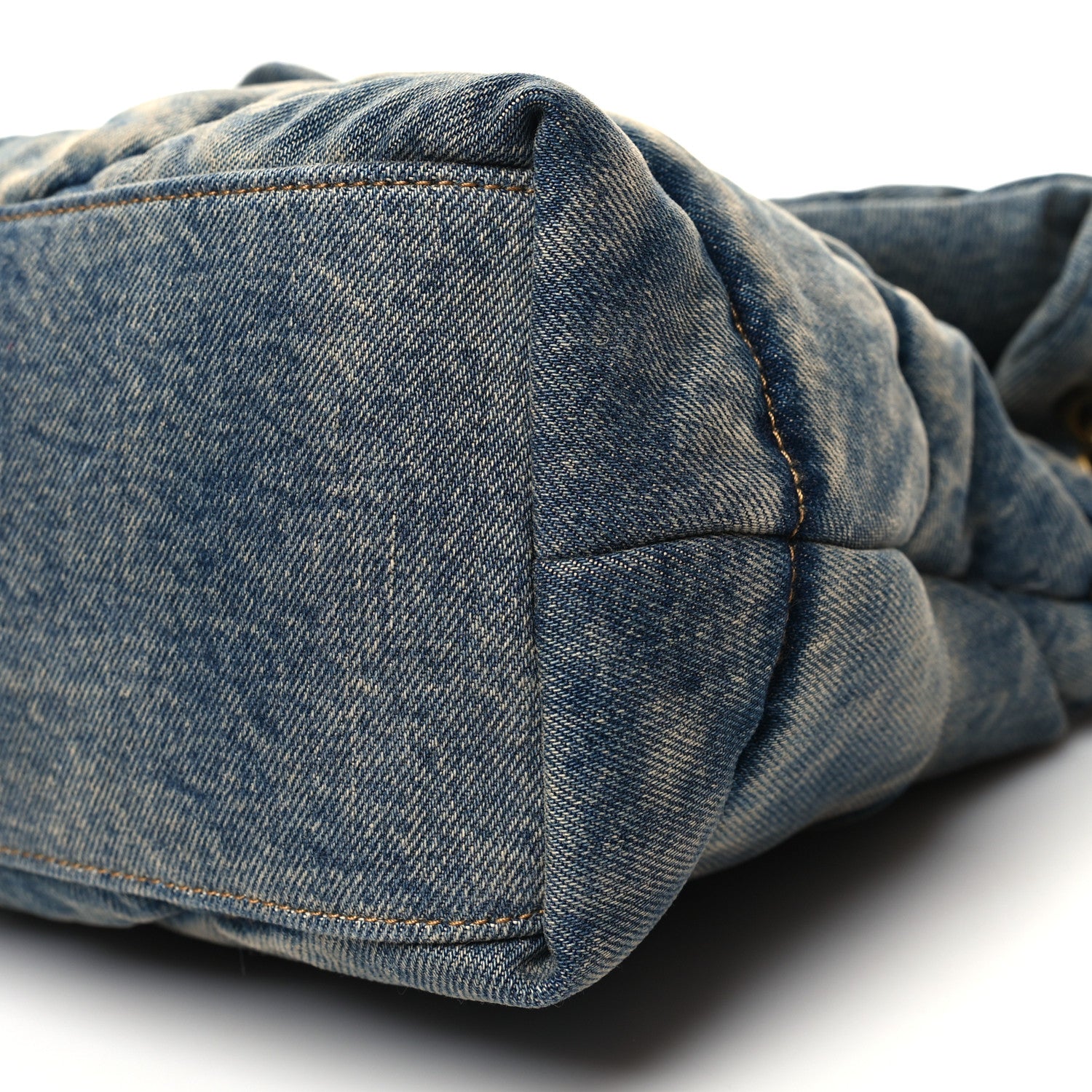 Saint Laurent Denim Quilted Medium Loulou Puffer Monogram Chain Satchel Blue Cinnamon 10 of 11