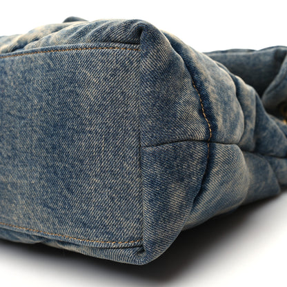 Saint Laurent Denim Quilted Medium Loulou Puffer Monogram Chain Satchel Blue Cinnamon 10 of 11