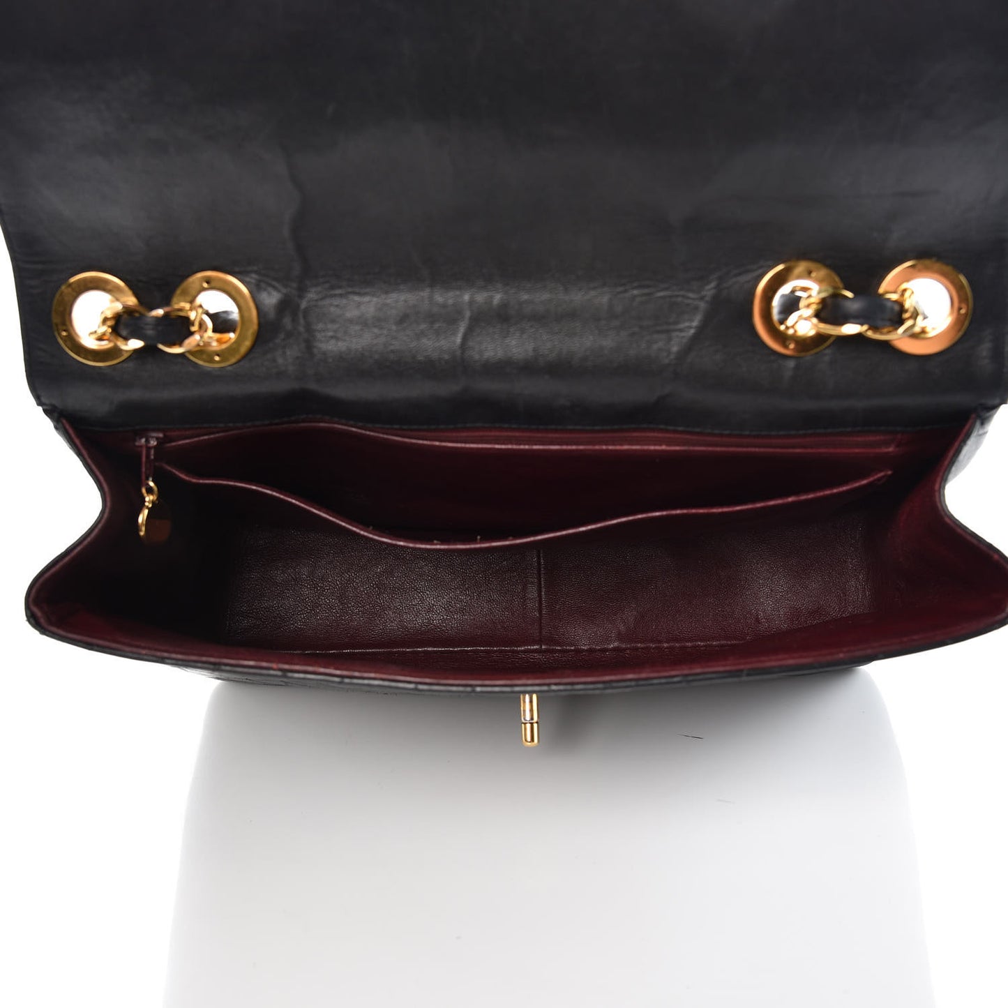 Lambskin Quilted Jumbo Single Flap Black