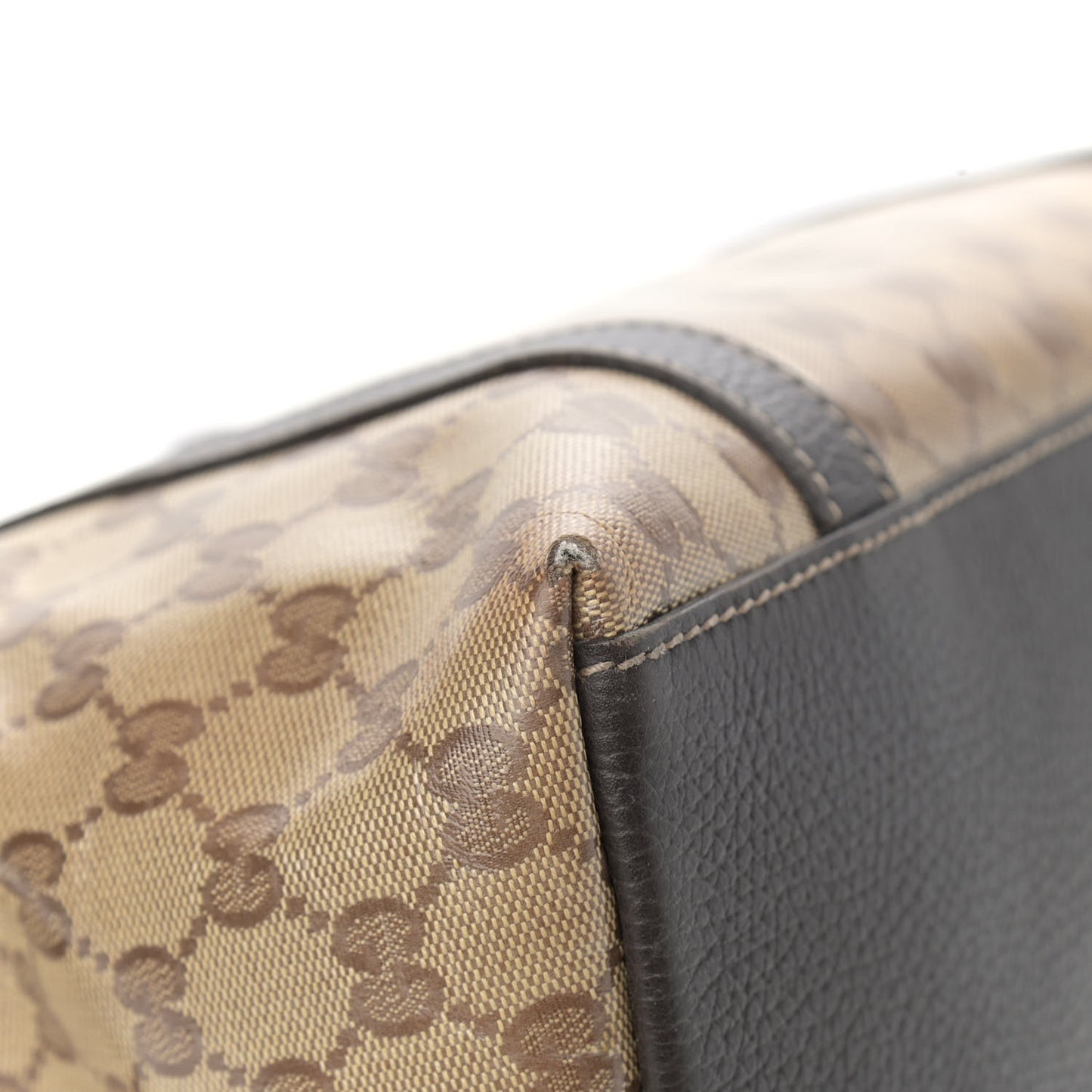 Crystal Monogram Medium GG Charm Dome Satchel Dark Brown