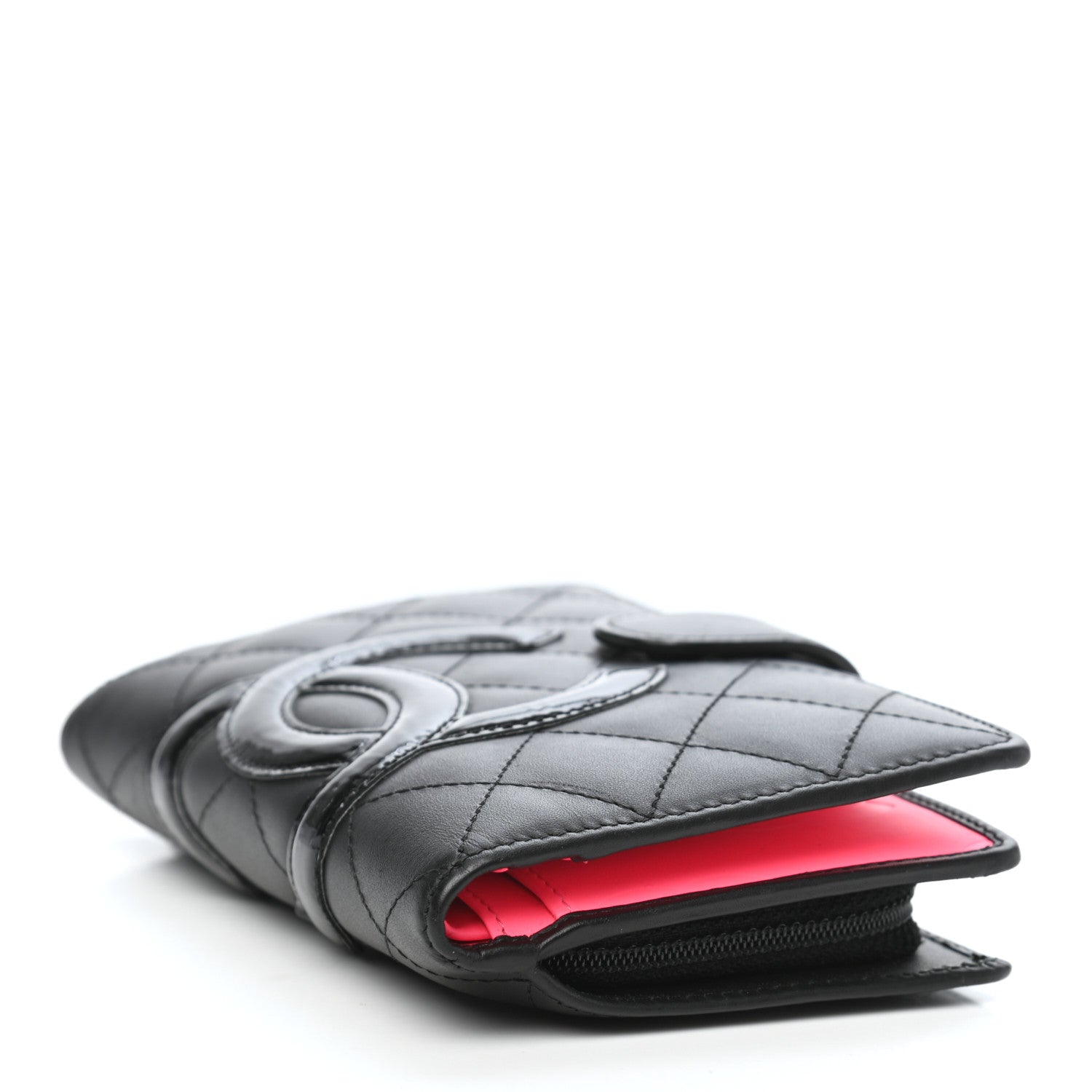 Chanel Calfskin Quilted Cambon Zipped Pocket Wallet Black 4 of 9