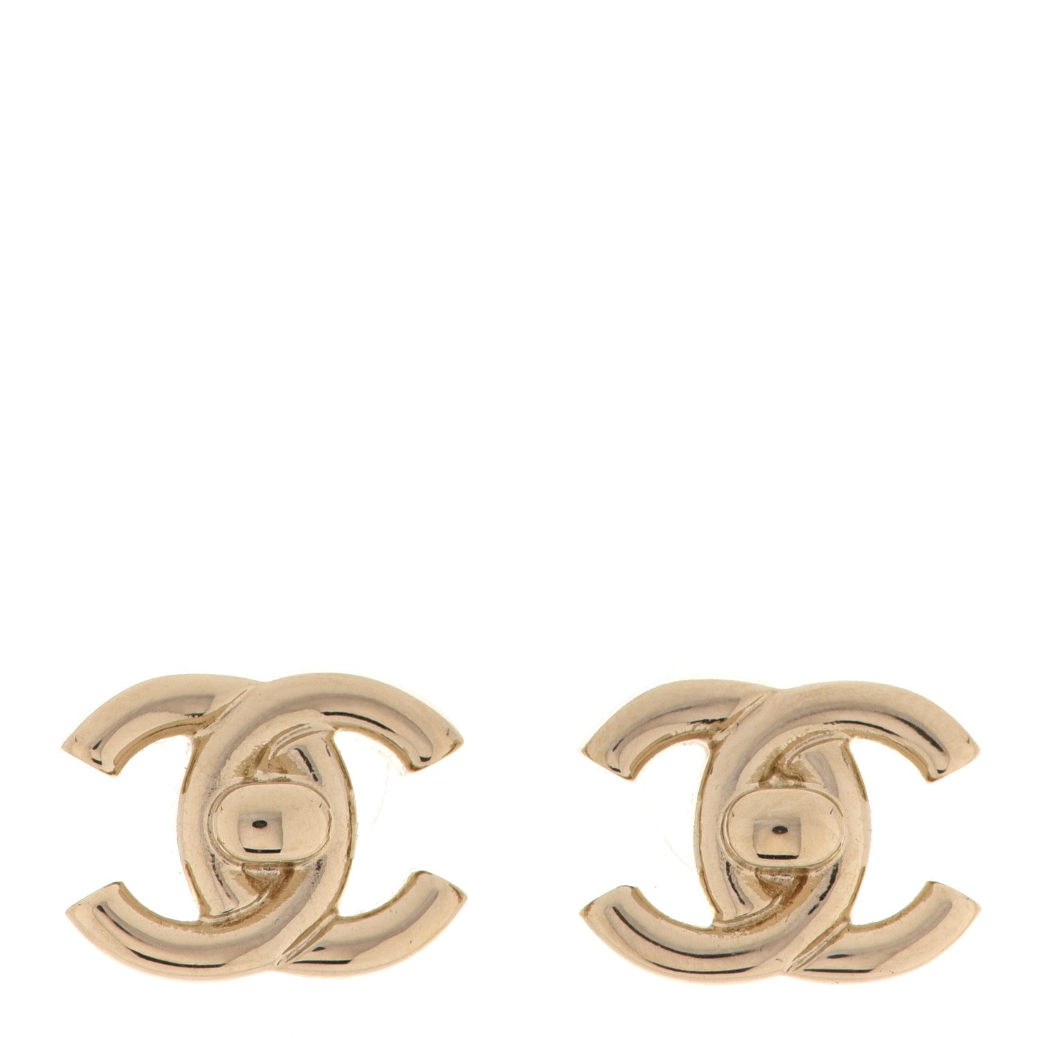 Chanel Metal CC Turnlock Earrings Gold 1 of 5