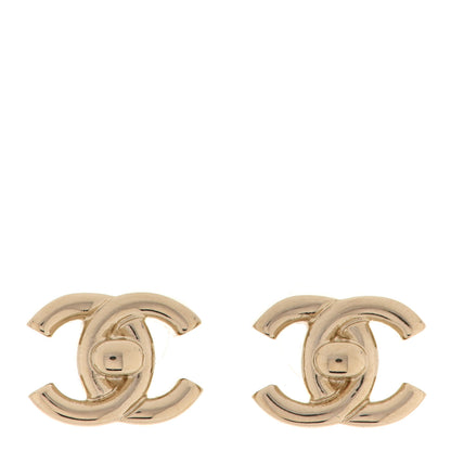 Chanel Metal CC Turnlock Earrings Gold 1 of 5
