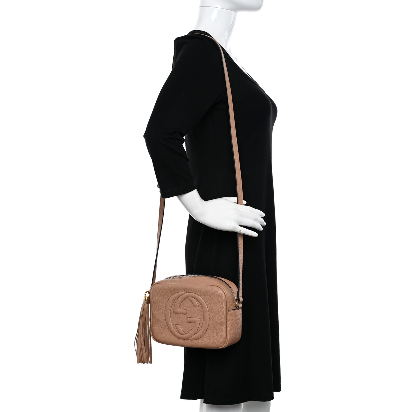 Pebbled Calfskin Small Soho Disco Bag Camelia