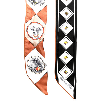 Hermes Silk Colliers et Chiens Twilly Black Caramel White 2 of 5