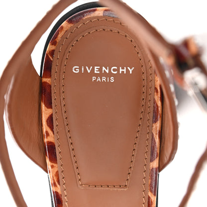 Givenchy Calfskin Crocodile Embossed Studded Elegant Sandals 38 Brown 7 of 9